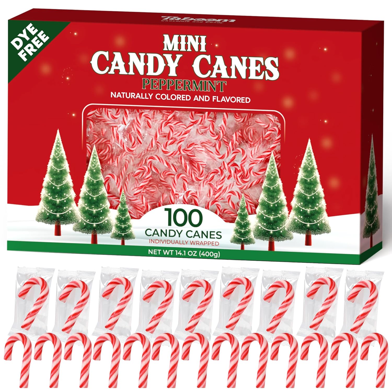Taboom Mini Candy Cane Individually Wrapped 100 Pack