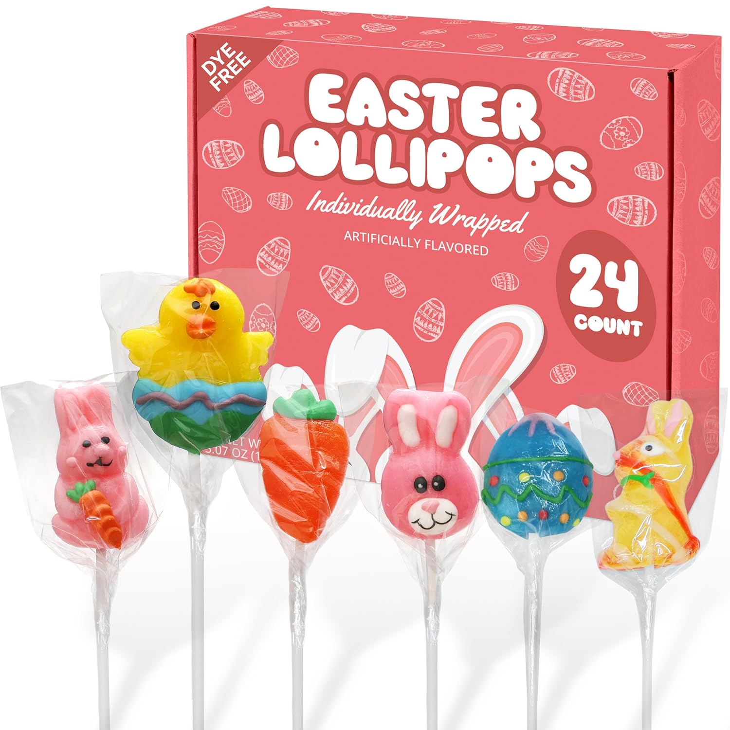 Taboom Easter Lollipops Candy Variety Pack - 24 individually wrapped
