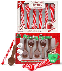 Peppermint Candy Cane Spoons & Chocolate Hot Cocoa Spoons Bundle