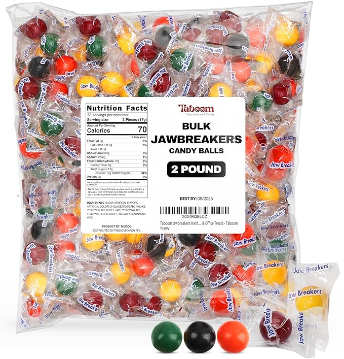 Taboom Jawbreakers Hard Candy Balls 2 Pound