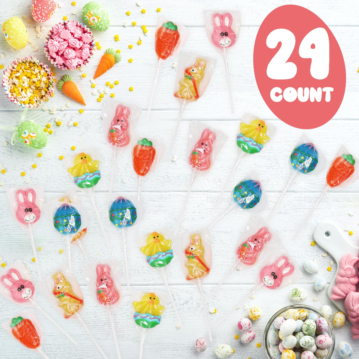 Taboom Easter Lollipops Candy Variety Pack - 24 individually wrapped