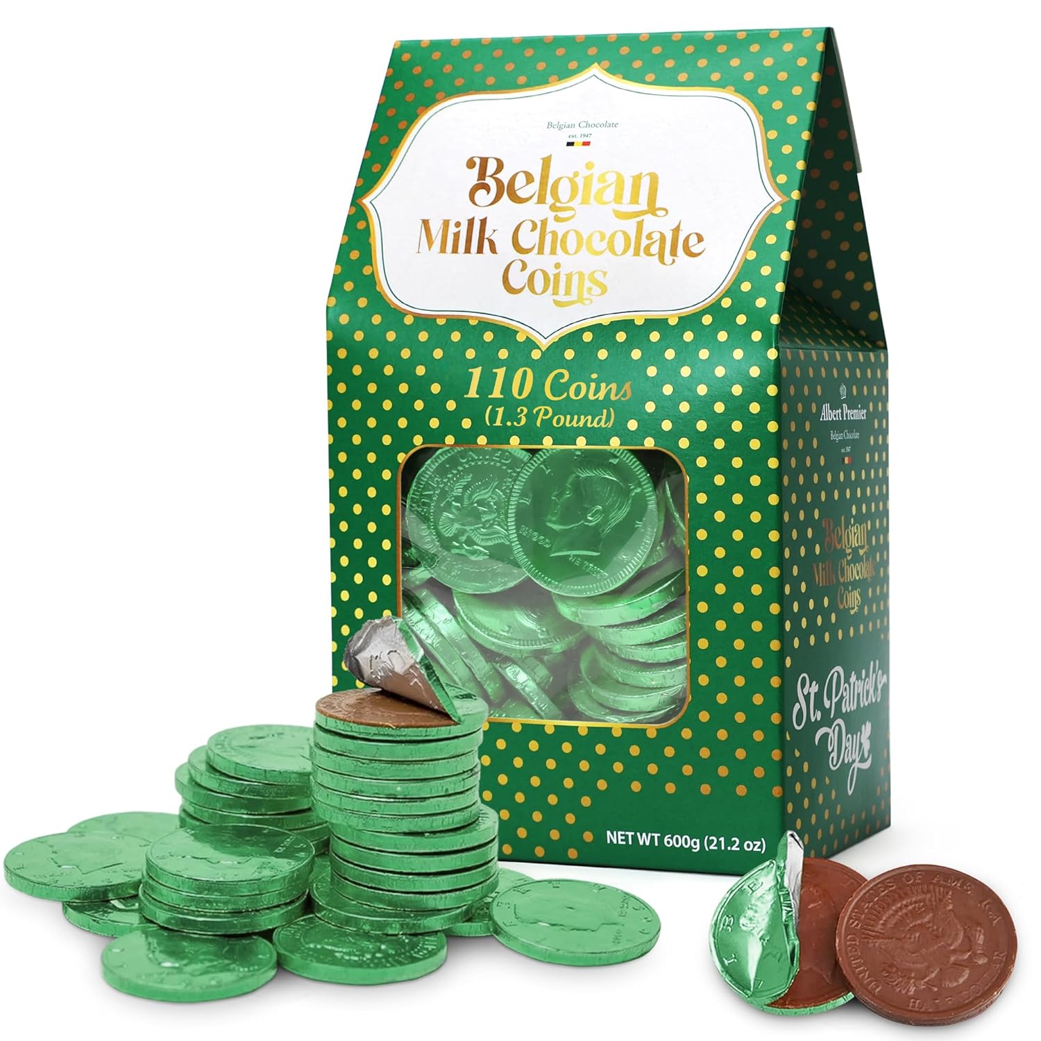 Albert Premier Belgian Chocolate Green 110 Coins
