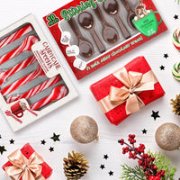 Peppermint Candy Cane Spoons & Chocolate Hot Cocoa Spoons Bundle