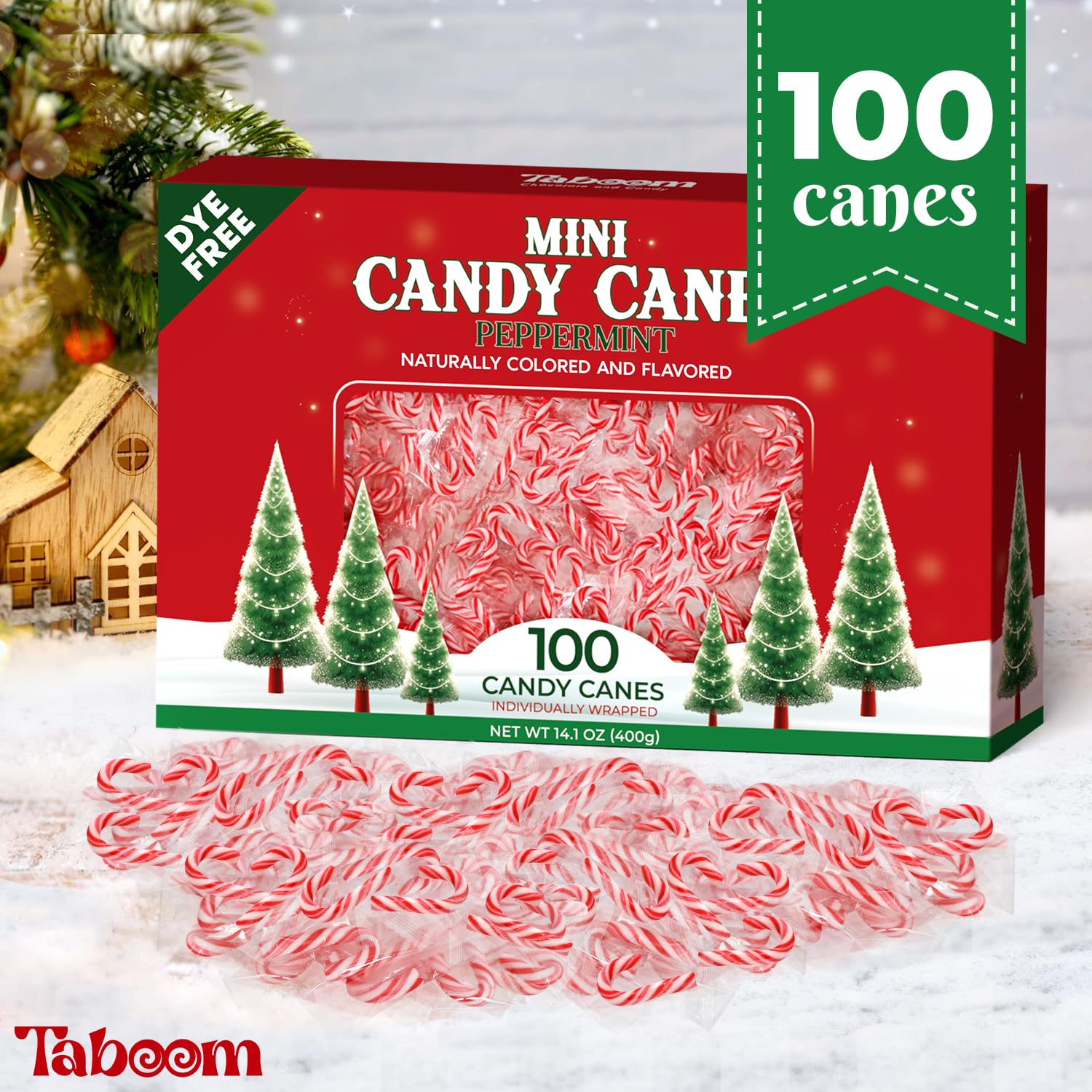Taboom Mini Candy Cane Individually Wrapped 100 Pack