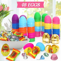 Easter Plastic Eggs Candy 48 Count