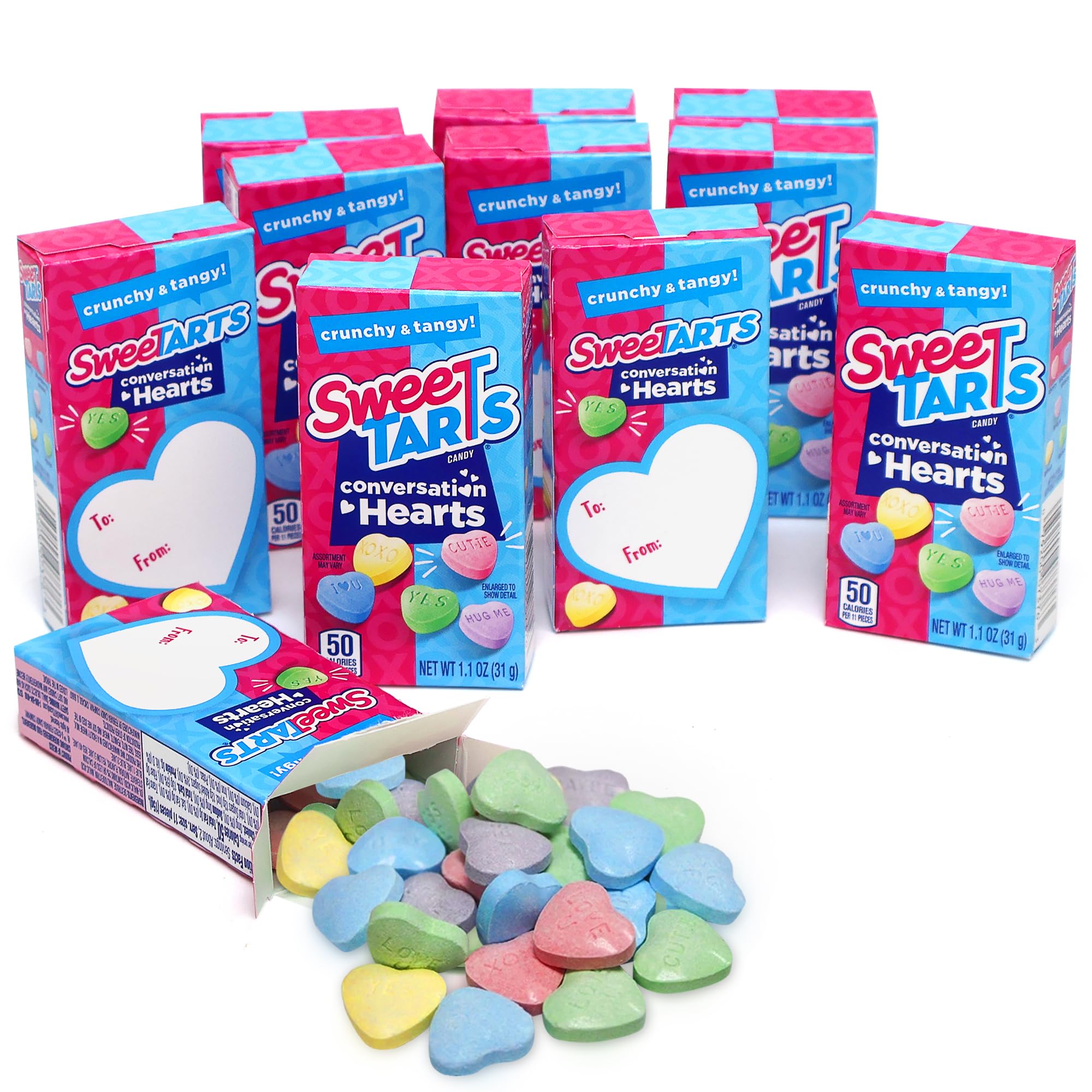 Sweet Tarts Conversation Hearts Candy - 10 Boxes