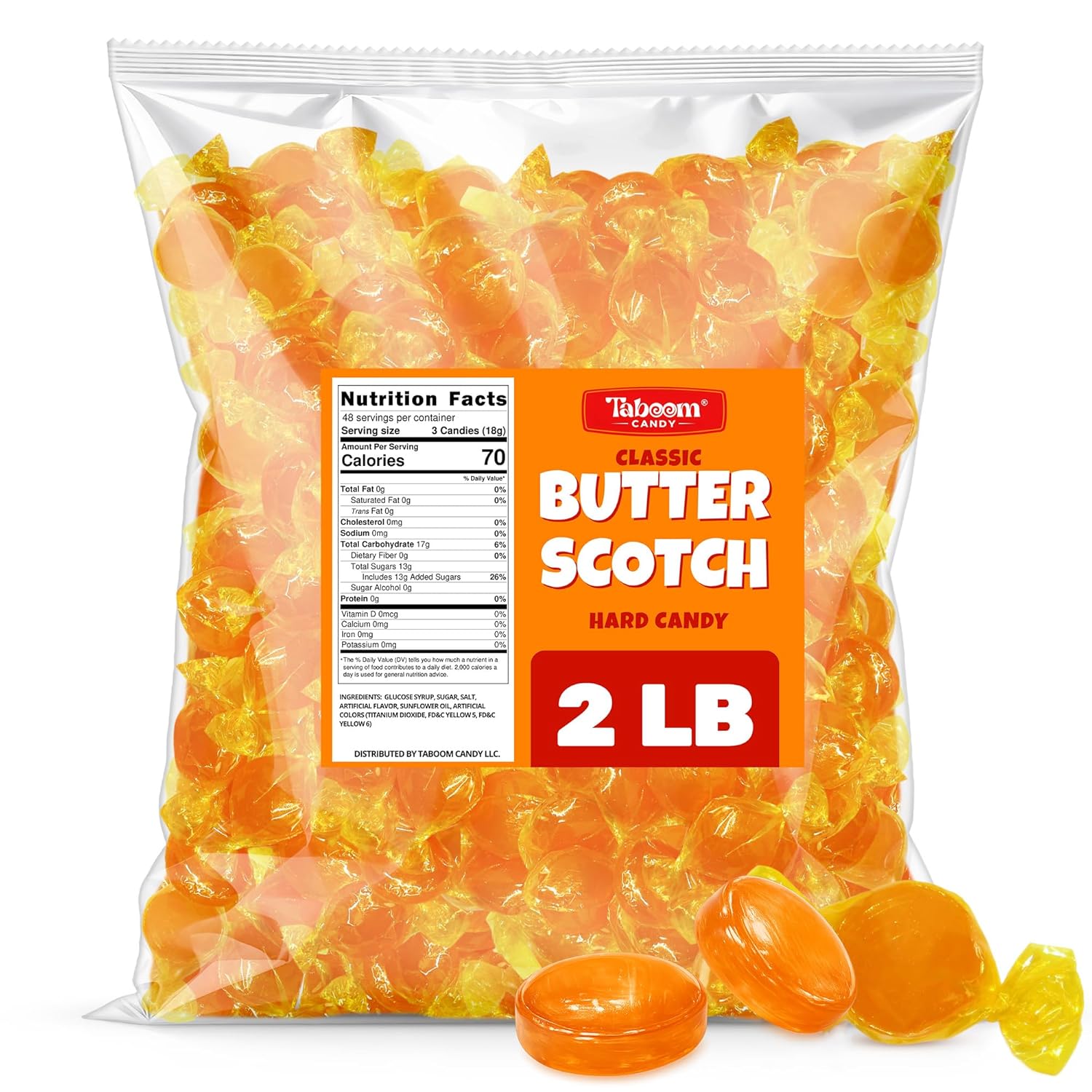 Butterscotch Hard Candy Discs Bulk 2lb
