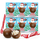Christmas 6 Hot Chocolate Bombs & Peppermint Candy Cane Spoons Combo Gift Set