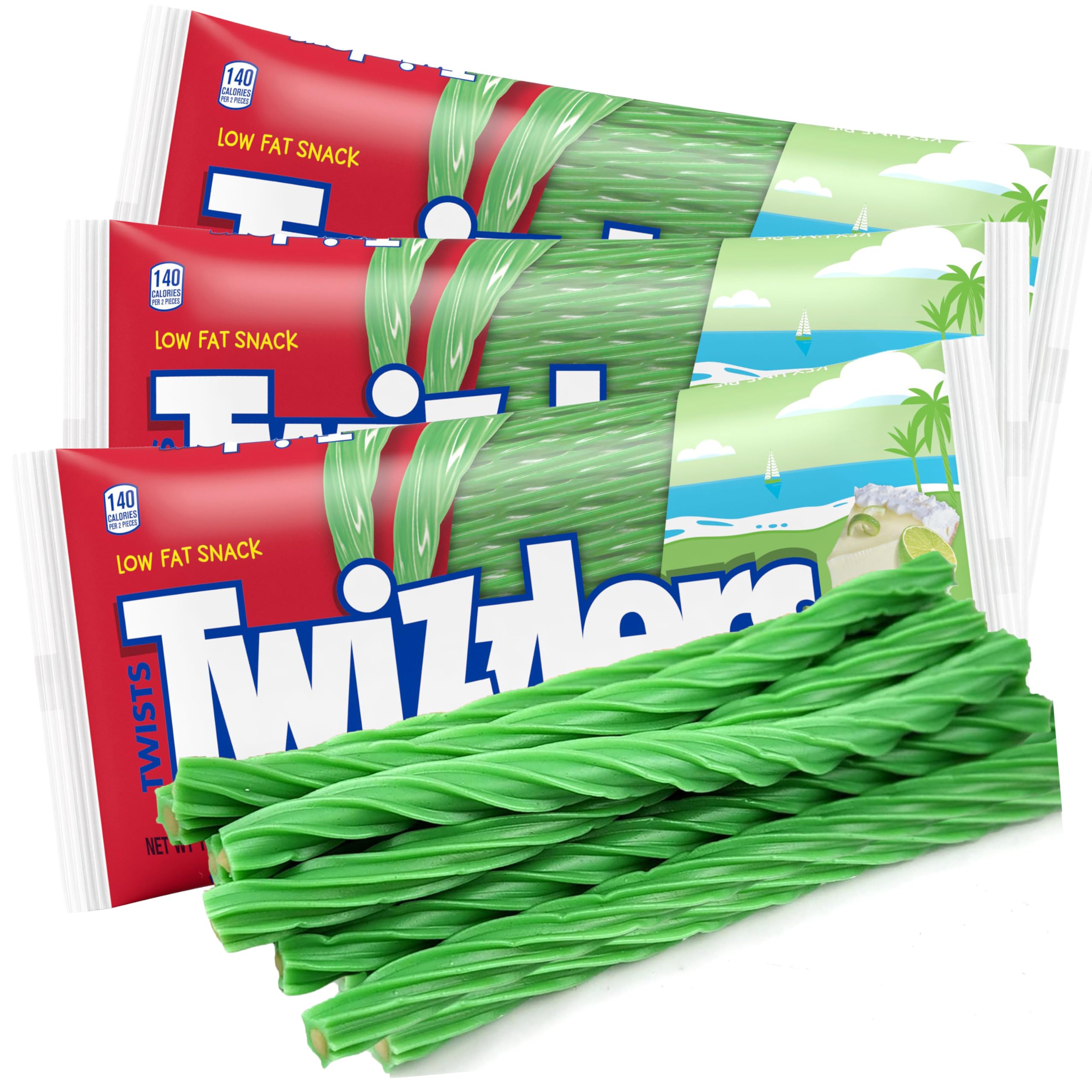 Twizzlers Cream Filled Licorice Candy Twists Full Size - 3 Pack