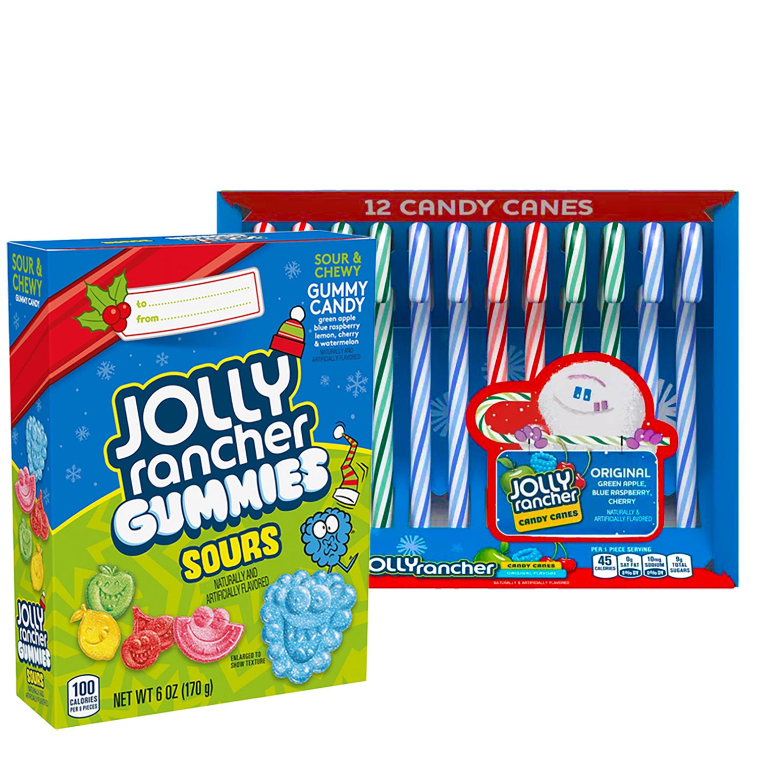 Jolly Rancher Christmas Candy Canes & Sour Gummies Storybook Bundle - 12 Count