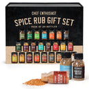 Chef Enthusiast 24 Unique Individual BBQ Spice Rub Sampler Gift Set