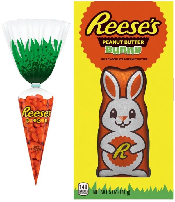 Reese'sMilk Chocolate Peanut Butter Bunny Easter 5oz And Reese'sPieces Easter Carrot 2.2oz